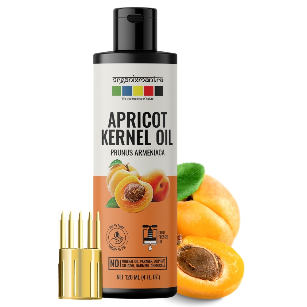 Organix Mantra Apricot Kernel Oil, 100% Pure, Natural & Cold Pressed Organic Oil, 120ML
