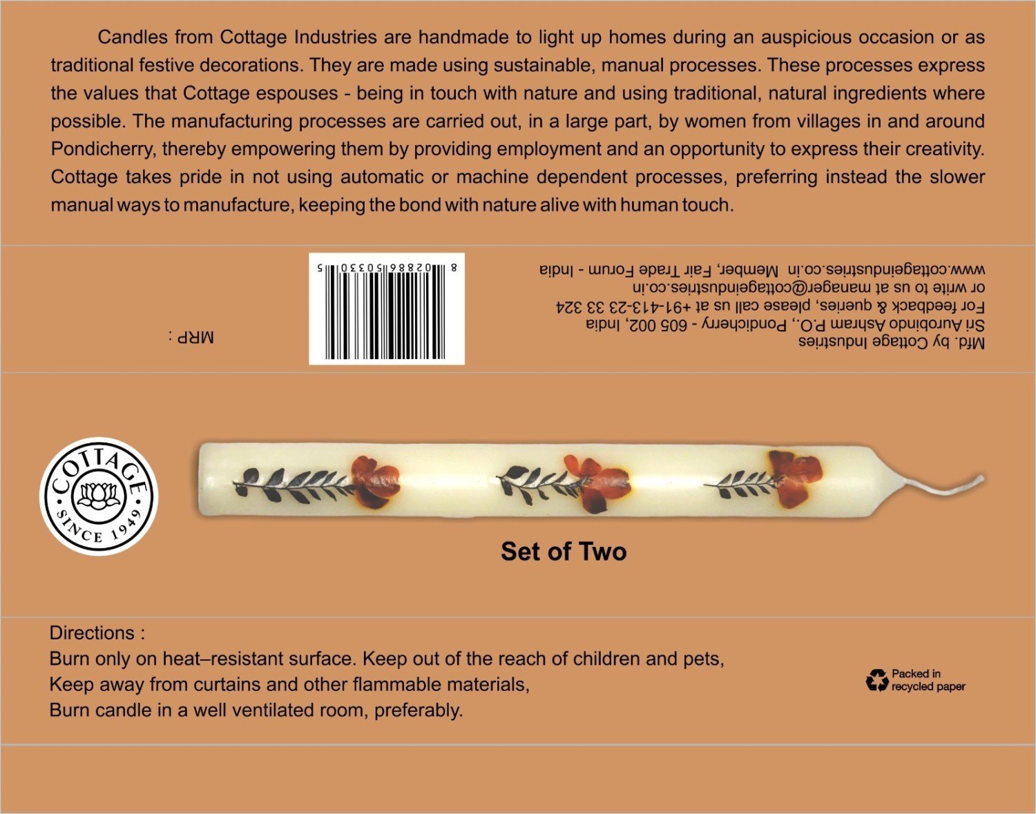 Cylinder candle gift pack (set of two) - Perfumed Candle